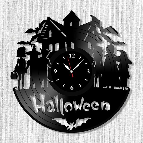 Wall Vinyl Record Clock Halloween 12" Vinyl-Clock-Halloween-1 photo