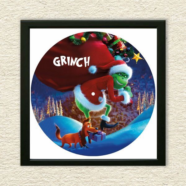 Vinyl Record Decor in a Wooden Frame Grinch 14" 141-4-2 photo