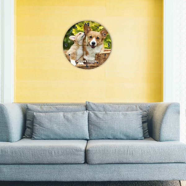 Wall Vinyl Record Clock Corgis 12" UF-Clock-Corgis-1 photo