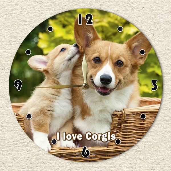 Wall Vinyl Record Clock Corgis 12" UF-Clock-Corgis-1 photo