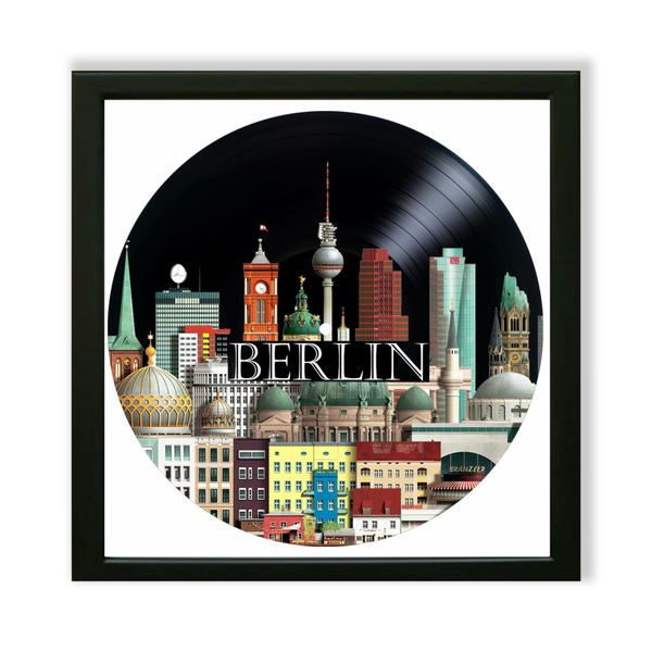 Vinyl Record Decor in a Wooden Frame Berlin 14" UF-Frame-Berlin-1 photo