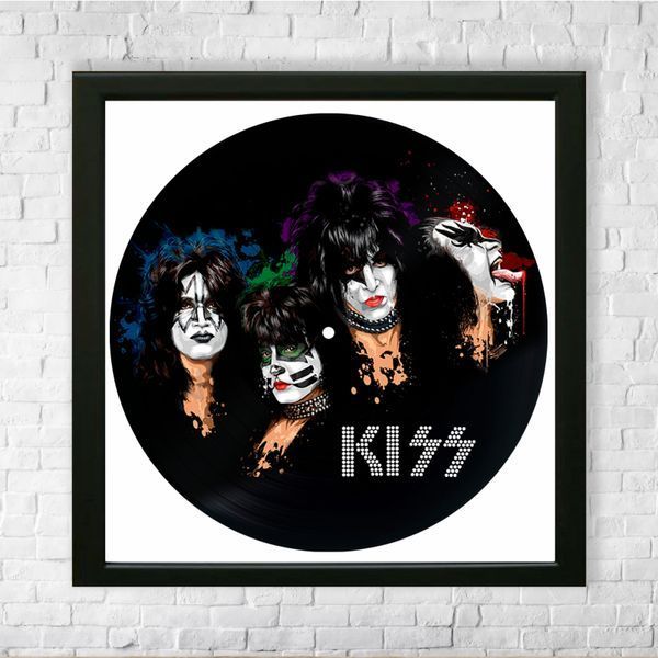 Vinyl Record Decor in a Wooden Frame Kiss 14" 547-4-1 photo