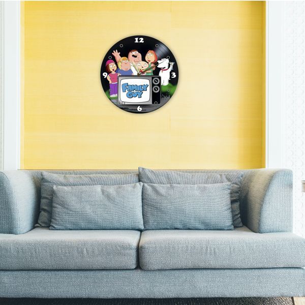 Настінний вініловий годинник Сім'янин&nbsp;, діаметр 30см UF-Clock-C-Family Guy-2 фото