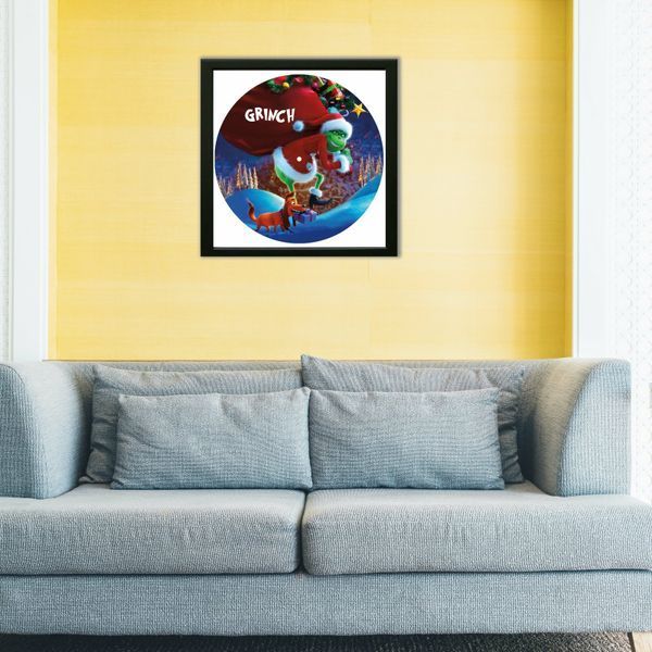 Vinyl Record Decor in a Wooden Frame Grinch 14" 141-4-2 photo