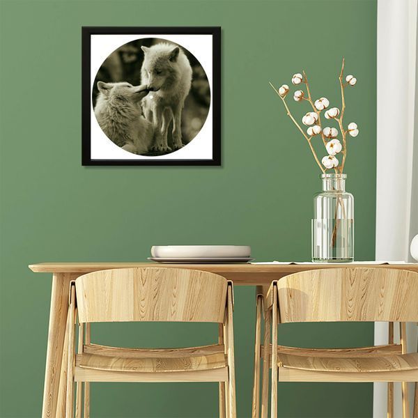 Vinyl Record Decor in a Wooden Frame Wolf 14" 85-4-1 photo