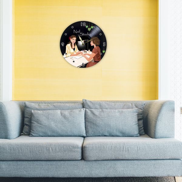 Wall Vinyl Record Clock Nail Studio 12" 104-2-1 photo