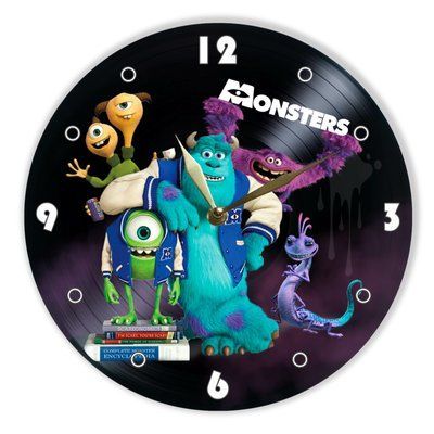 Настінний вініловий годинник Корпорація монстрів, діаметр 30см UF-Clock-C-Monsters, Inc.-1 фото