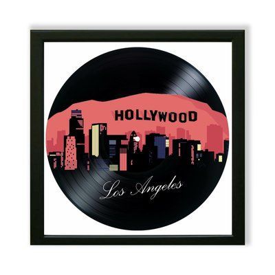 Vinyl Record Decor in a Wooden Frame Los Angeles 14" 29-4-1 photo