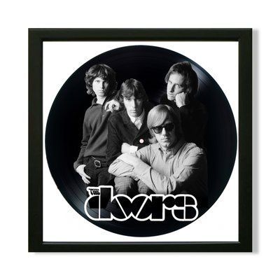 Настінний вініловий декор в дерев'яній рамці The Doors, розміром 36см 581-4-1 фото