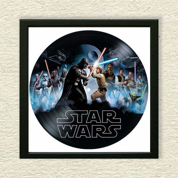 Vinyl Record Decor in a Wooden Frame Star Wars 14" 143-4-2 photo