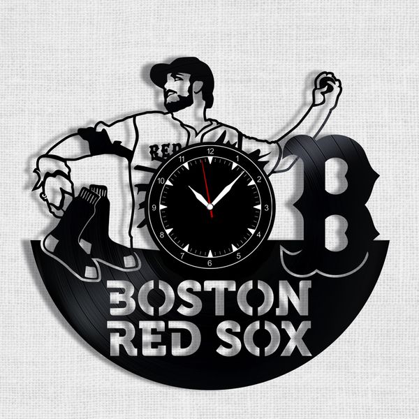 Wall Vinyl Record Clock Boston Red Sox 12" Vinyl-Clock-Boston Red Sox-1 photo