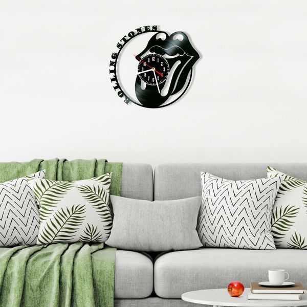 Настінний вініловий годинник The Rolling Stones, діаметр 30см Vinyl-Clock-The Rolling Stones-3 фото