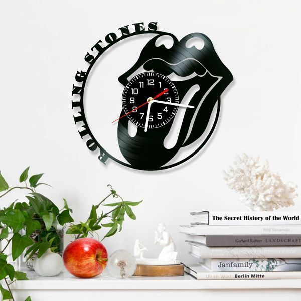 Настінний вініловий годинник The Rolling Stones, діаметр 30см Vinyl-Clock-The Rolling Stones-3 фото
