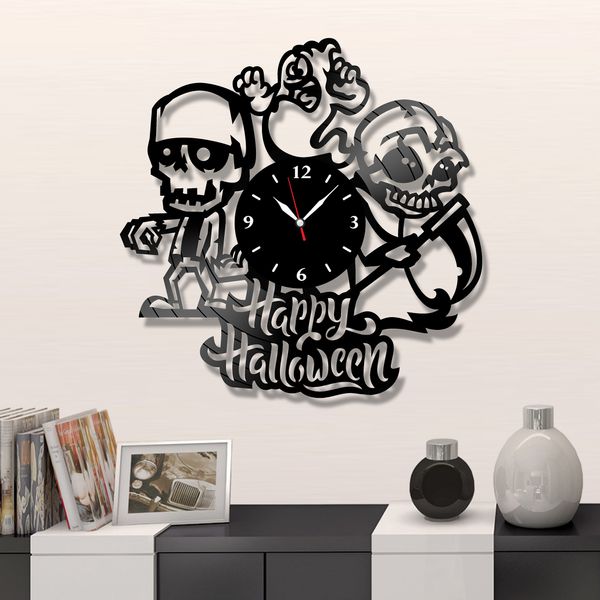 Wall Vinyl Record Clock Halloween 12" Vinyl-Clock-Halloween-2 photo