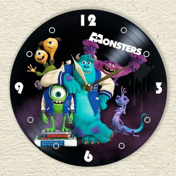 Настінний вініловий годинник Корпорація монстрів, діаметр 30см UF-Clock-C-Monsters, Inc.-1 фото