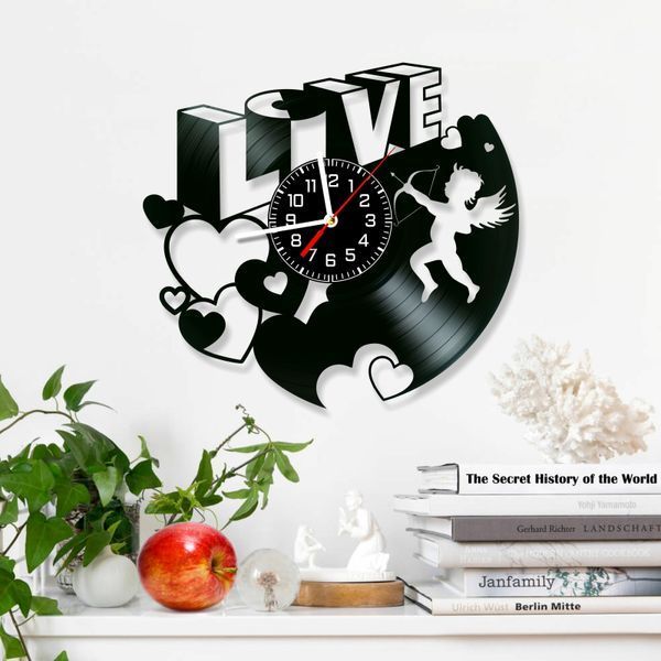 Wall Vinyl Record Clock Love 12" 125-1-3 photo
