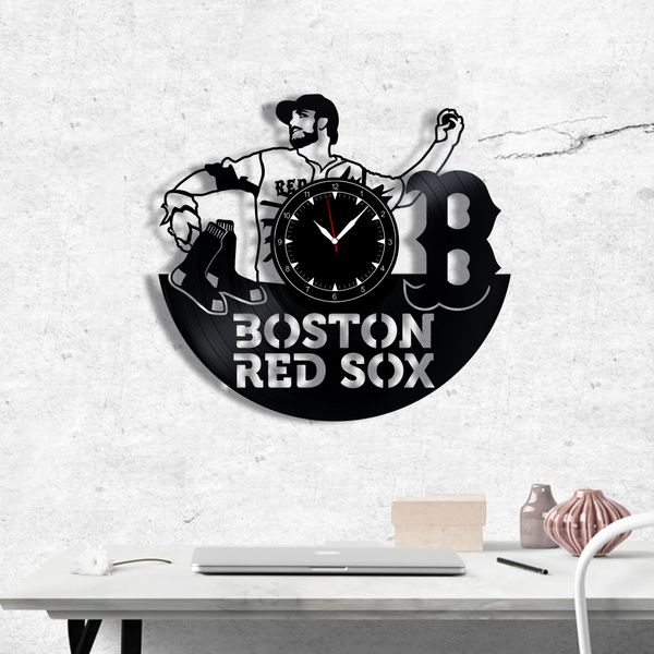 Wall Vinyl Record Clock Boston Red Sox 12" Vinyl-Clock-Boston Red Sox-1 photo