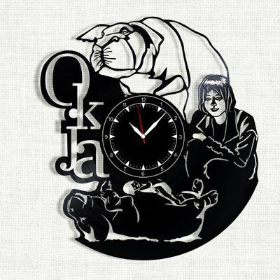 Настінний вініловий годинник Окча, діаметр 30см Vinyl-Clock-M-Okja-1 фото