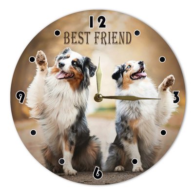 Wall Vinyl Record Clock Australian Shepherds 12" UF-Clock-Australian Shepherds-1 photo