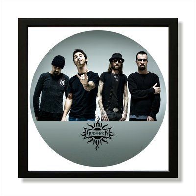 Настінний вініловий декор в дерев'яній рамці Godsmack, розміром 36см 533-4-1 фото