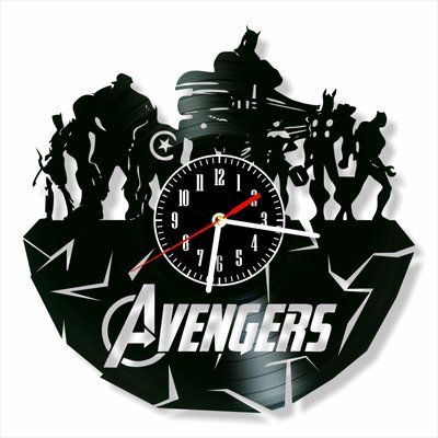 Настінний вініловий годинник Месники, діаметр 30см Vinyl-Clock-M-Avengers-4 фото