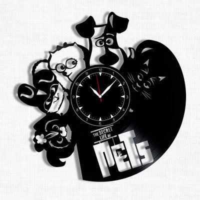 Настінний вініловий годинник Секрети домашніх тварин, діаметр 30см Vinyl-Clock-C-The Secret Life of Pets-1 фото
