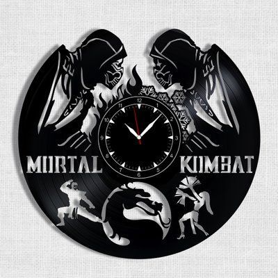 Настінний вініловий годинник Смертельна Битва, діаметр 30см Vinyl-Clock-Mortal Kombat-2 фото