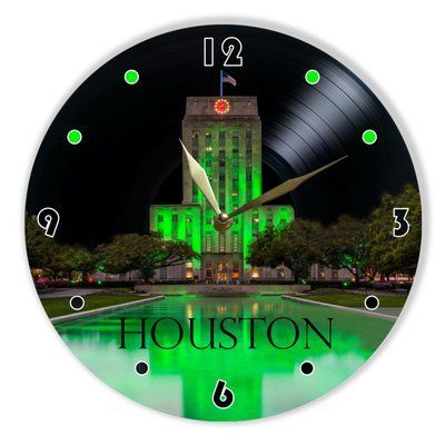 Wall Vinyl Record Clock Houston 12" 27-2-1 photo
