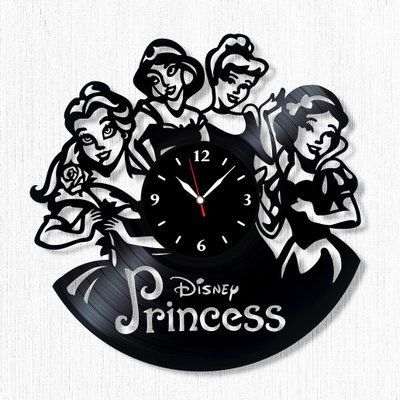 Настінний вініловий годинник Дісней Принцеси, діаметр 30см Vinyl-Clock-C-Disney Princess-2 фото