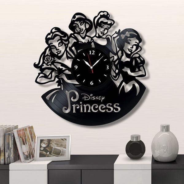 Wall Vinyl Record Clock Disney Princess 12" Vinyl-Clock-C-Disney Princess-2 photo