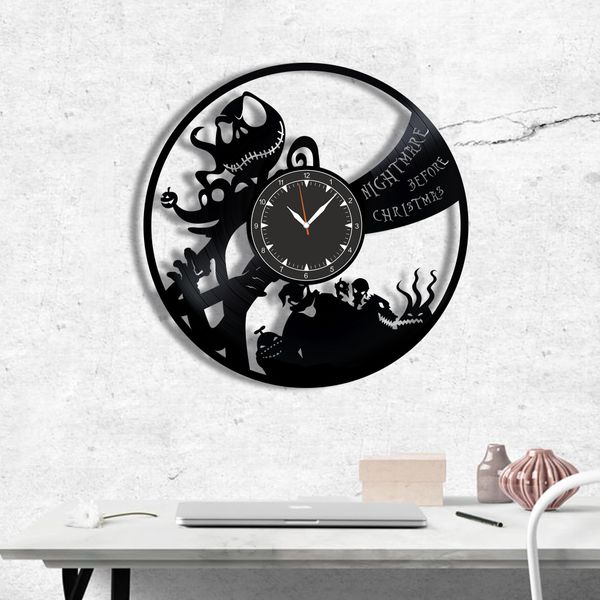 Wall Vinyl Record Clock Nightmare Before Christmas 12" Vinyl-Clock-Nightmare Before Christmas-12 photo