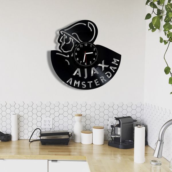 Wall Vinyl Record Clock AFC Ajax 12" 195-1-1 photo