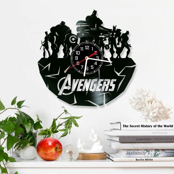 Настінний вініловий годинник Месники, діаметр 30см Vinyl-Clock-M-Avengers-4 фото