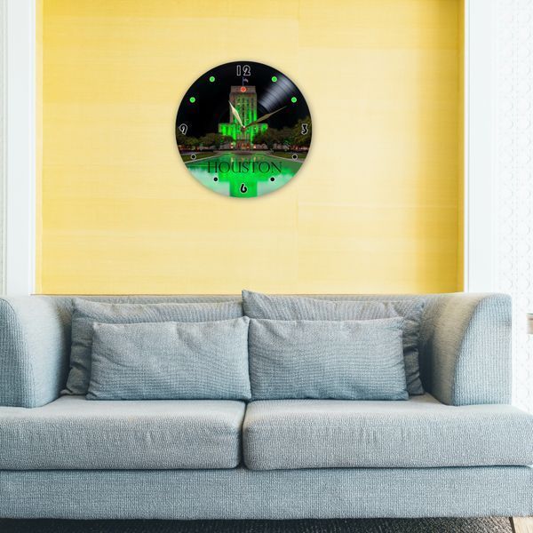 Wall Vinyl Record Clock Houston 12" 27-2-1 photo