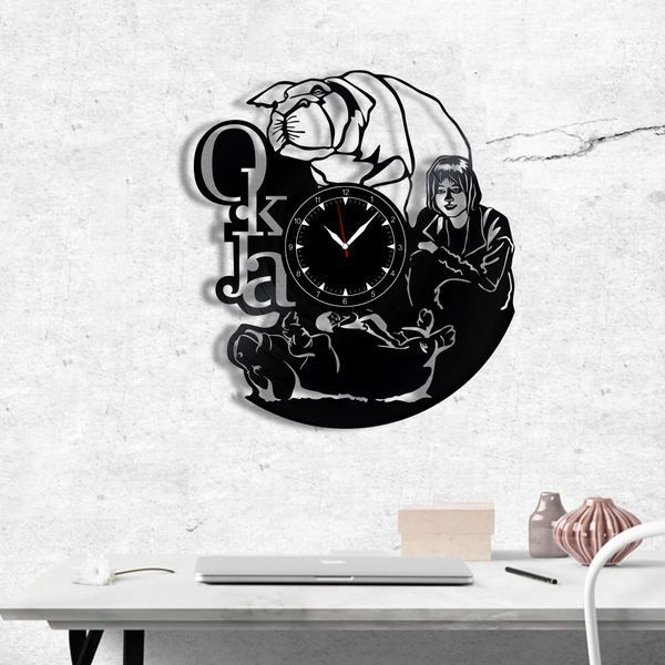 Настінний вініловий годинник Окча, діаметр 30см Vinyl-Clock-M-Okja-1 фото