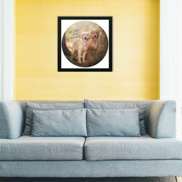 Vinyl Record Decor in a Wooden Frame Golden Retriever 14" UF-Frame-Golden Retriever-1 photo