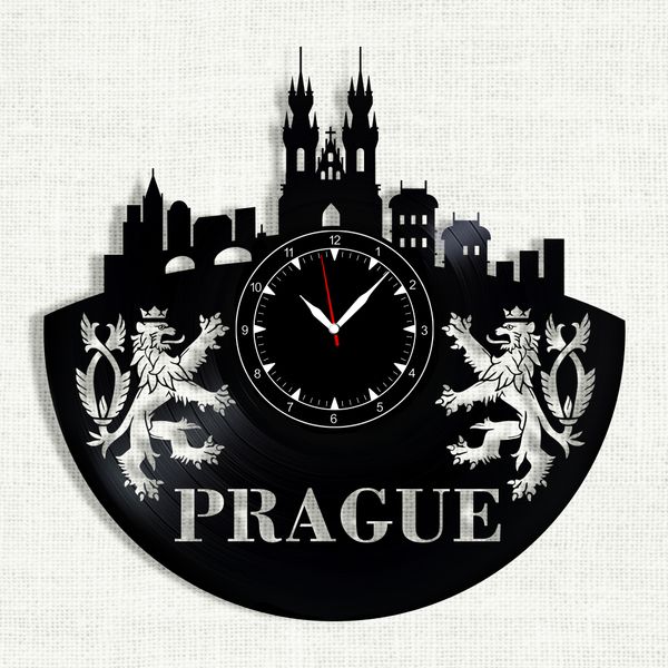 Wall Vinyl Record Clock Prague 12" Vinyl-Clock-Prague-1 photo