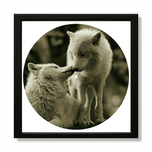 Vinyl Record Decor in a Wooden Frame Wolf 14" UF-Frame-Wolf-1 photo