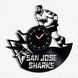 Настінний вініловий годинник Сан-Хосе Шаркс, діаметр 30см Vinyl-Clock-San Jose Sharks-1 фото 1