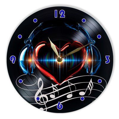 Wall Vinyl Record Clock Music 12" UF-Clock-Music-2 photo