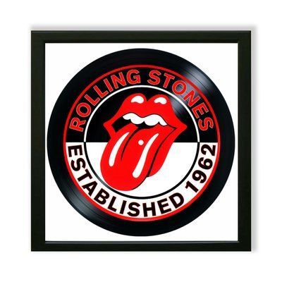 Настінний вініловий декор в дерев'яній рамці The Rolling Stones, розміром 36см 582-4-1 фото
