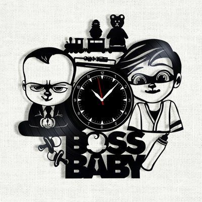 Настінний вініловий годинник Бебі бос, діаметр 30см Vinyl-Clock-C-Boss Baby-1 фото