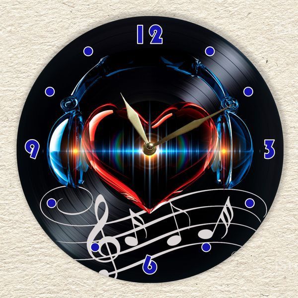 Wall Vinyl Record Clock Music 12" UF-Clock-Music-2 photo