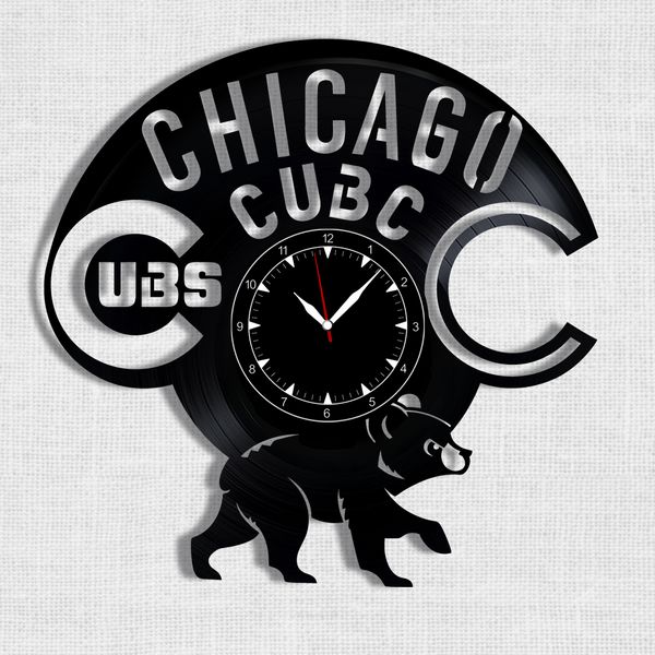 Wall Vinyl Record Clock Chicago Cubs 12" Vinyl-Clock-Chicago Cubs-1 photo