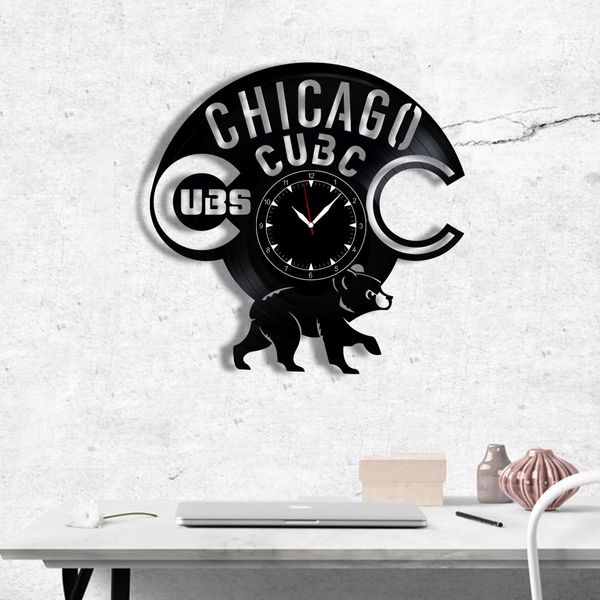 Wall Vinyl Record Clock Chicago Cubs 12" Vinyl-Clock-Chicago Cubs-1 photo