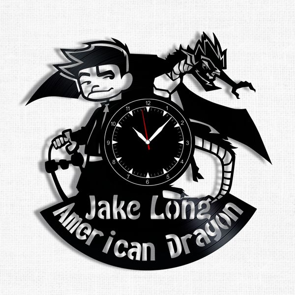 Wall Vinyl Record Clock American Dragon Jake Long 12" Vinyl-Clock-C-American Dragon Jake Long-1 photo