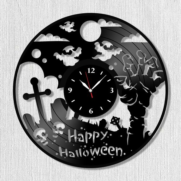 Wall Vinyl Record Clock Halloween 12" Vinyl-Clock-Halloween-3 photo