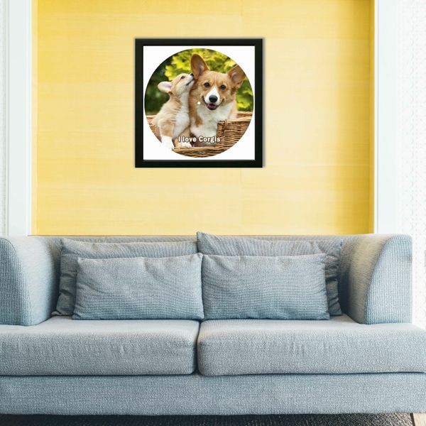 Vinyl Record Decor in a Wooden Frame Corgis 14" UF-Frame-Corgis-1 photo