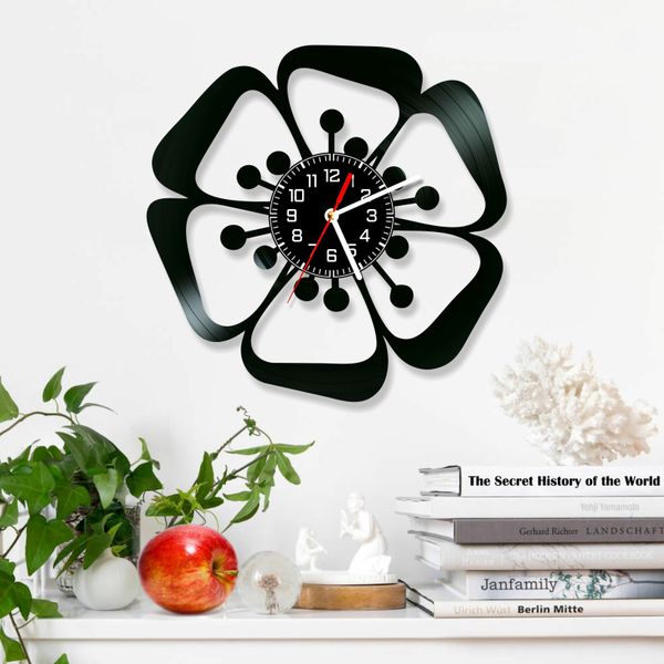 Wall Vinyl Record Clock Flowers 12" Vinyl-Clock-Flowers-3 photo