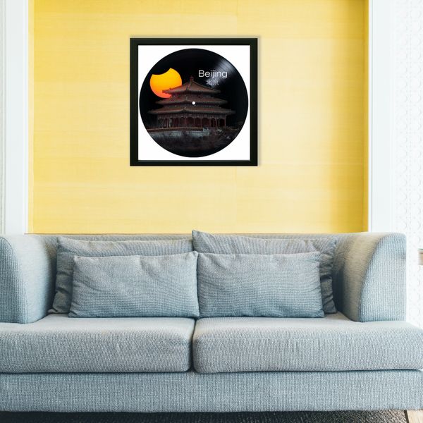 Vinyl Record Decor in a Wooden Frame Beijing 14" UF-Frame-Beijing-1 photo